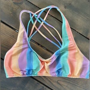 NWOT Eidon By Body Glove Rainbow Bikini Top, XL